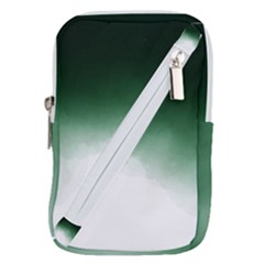 Watercolor-green White Belt Pouch Bag (small) by nateshop