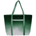 Watercolor-green White Zip Up Canvas Bag View3