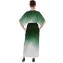 Watercolor-green White V-Neck Boho Style Maxi Dress View2