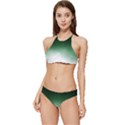 Watercolor-green White Banded Triangle Bikini Set View1