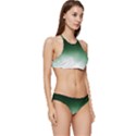 Watercolor-green White Banded Triangle Bikini Set View3