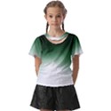 Watercolor-green White Kids  Front Cut Tee View1