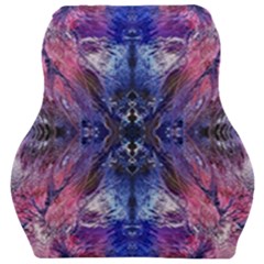 Magenta On Cobalt Car Seat Velour Cushion  by kaleidomarblingart