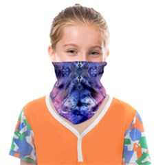 Magenta On Cobalt Face Covering Bandana (kids) by kaleidomarblingart