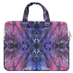 Magenta On Cobalt Macbook Pro 13  Double Pocket Laptop Bag by kaleidomarblingart