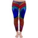 Red Peacock Plumage Fearher Bird Pattern Classic Winter Leggings View1