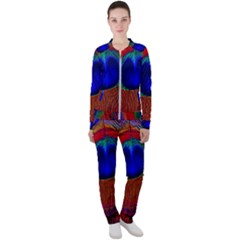 Red Peacock Plumage Fearher Bird Pattern Casual Jacket And Pants Set by Wegoenart