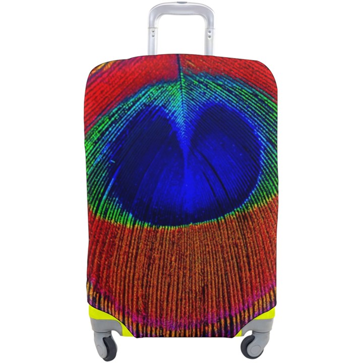 Red Peacock Plumage Fearher Bird Pattern Luggage Cover (Large)