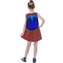 Red Peacock Plumage Fearher Bird Pattern Kids  Summer Dress View2