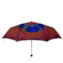 Red Peacock Plumage Fearher Bird Pattern Folding Umbrellas View3