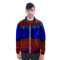 Red Peacock Plumage Fearher Bird Pattern Men s Windbreaker by Wegoenart