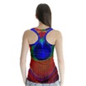 Red Peacock Plumage Fearher Bird Pattern Racer Back Sports Top View2