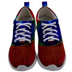 Red Peacock Plumage Fearher Bird Pattern Mens Athletic Shoes by Wegoenart