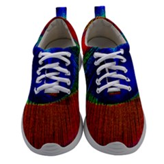 Red Peacock Plumage Fearher Bird Pattern Athletic Shoes by Wegoenart