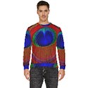 Red Peacock Plumage Fearher Bird Pattern Men s Fleece Sweatshirt View1