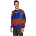 Red Peacock Plumage Fearher Bird Pattern Men s Fleece Sweatshirt View2