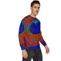 Red Peacock Plumage Fearher Bird Pattern Men s Fleece Sweatshirt View3