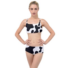 Cow Pattern Layered Top Bikini Set by BangZart