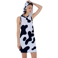 Cow Pattern Racer Back Hoodie Dress by BangZart