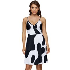 Cow Pattern V-neck Pocket Summer Dress  by BangZart