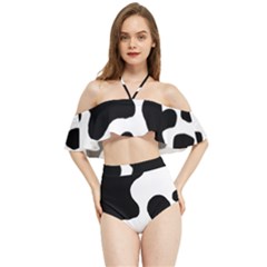 Cow Pattern Halter Flowy Bikini Set  by BangZart