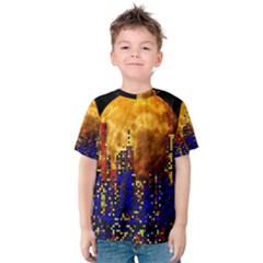 Skyline Frankfurt Abstract Moon Kids  Cotton Tee