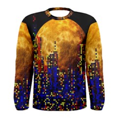 Skyline Frankfurt Abstract Moon Men s Long Sleeve Tee