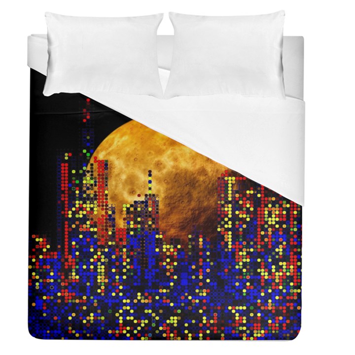 Skyline frankfurt abstract moon Duvet Cover (Queen Size)