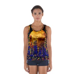 Skyline Frankfurt Abstract Moon Sport Tank Top 