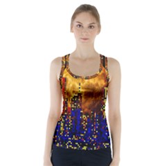 Skyline Frankfurt Abstract Moon Racer Back Sports Top