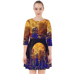 Skyline Frankfurt Abstract Moon Smock Dress