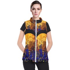 Skyline Frankfurt Abstract Moon Women s Puffer Vest by Jancukart