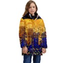 Skyline frankfurt abstract moon Kid s Hooded Longline Puffer Jacket View1