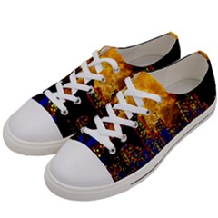 Skyline Frankfurt Abstract Moon Men s Low Top Canvas Sneakers