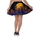 Skyline frankfurt abstract moon Velvet Skater Skirt View2