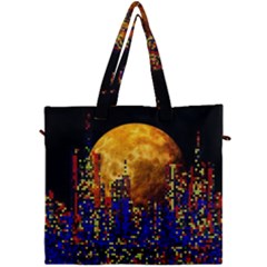 Skyline Frankfurt Abstract Moon Canvas Travel Bag