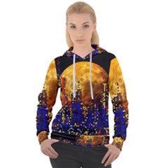 Skyline Frankfurt Abstract Moon Women s Overhead Hoodie