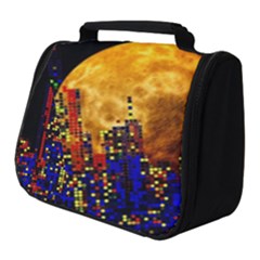 Skyline Frankfurt Abstract Moon Full Print Travel Pouch (small) by Jancukart