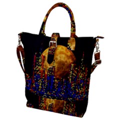 Skyline Frankfurt Abstract Moon Buckle Top Tote Bag