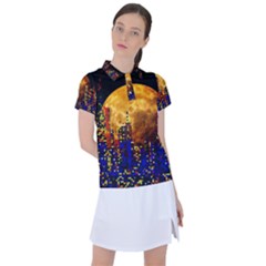 Skyline Frankfurt Abstract Moon Women s Polo Tee