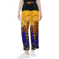 Skyline Frankfurt Abstract Moon Women s Pants  by Jancukart