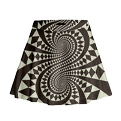 Retro-form-shape-abstract Mini Flare Skirt by Jancukart