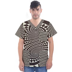 Retro-form-shape-abstract Men s V-neck Scrub Top