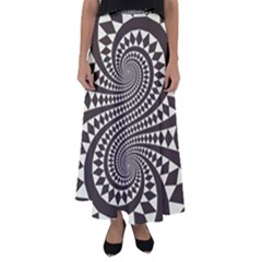 Retro-form-shape-abstract Flared Maxi Skirt by Jancukart