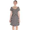 Retro-form-shape-abstract Short Sleeve Bardot Dress View1