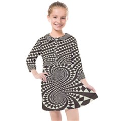 Retro-form-shape-abstract Kids  Quarter Sleeve Shirt Dress by Jancukart