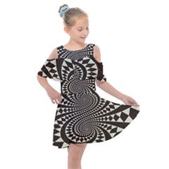 Retro-form-shape-abstract Kids  Shoulder Cutout Chiffon Dress by Jancukart