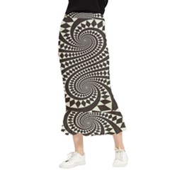 Retro-form-shape-abstract Maxi Fishtail Chiffon Skirt by Jancukart