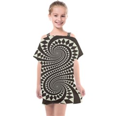 Retro-form-shape-abstract Kids  One Piece Chiffon Dress by Jancukart