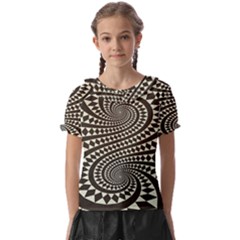 Retro-form-shape-abstract Kids  Frill Chiffon Blouse